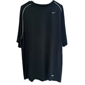 Nike Pro Team Dri Fit Seamless Vent Shirt Mens Size XXL Black Short Sleeve